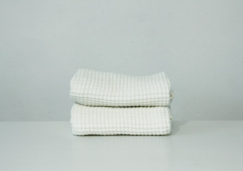 Linen Waffle Bath Towel, Cotton Hand Towels Set, Sauna SPA Sheet
