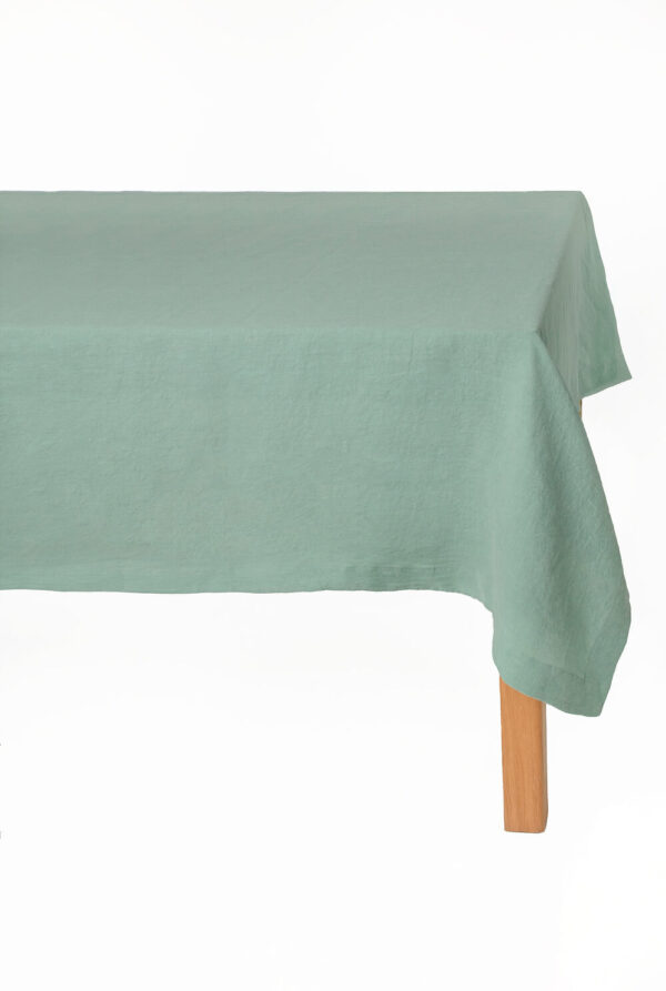 Ocean Mint linen tablecloth