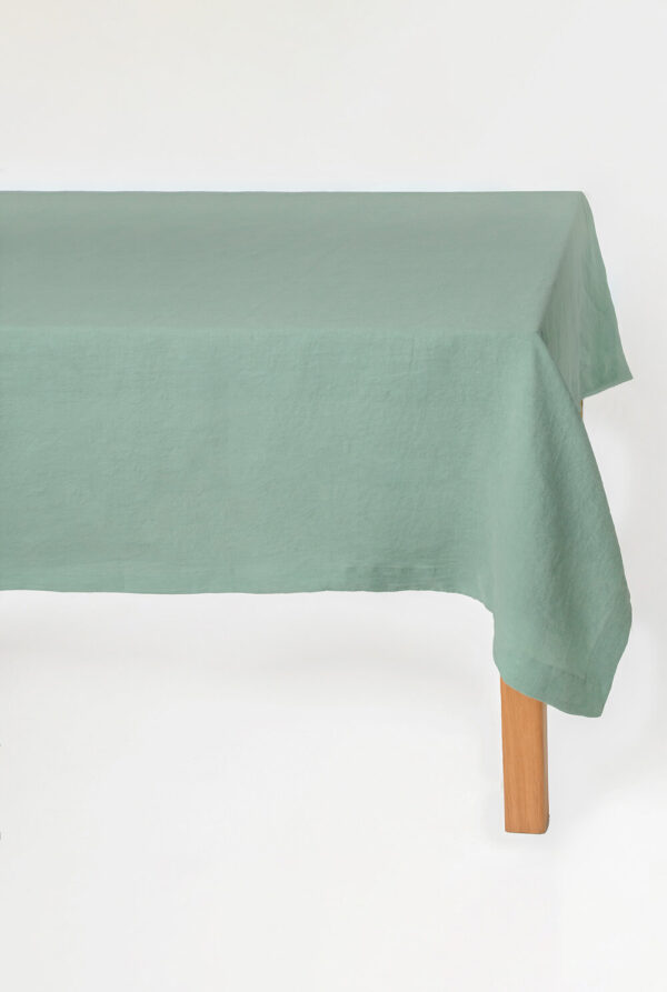 Ocean Mint linen tablecloth