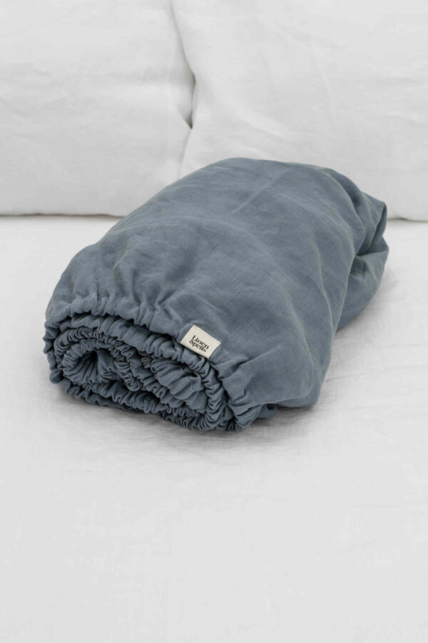 Dark Grey linen fitted sheet