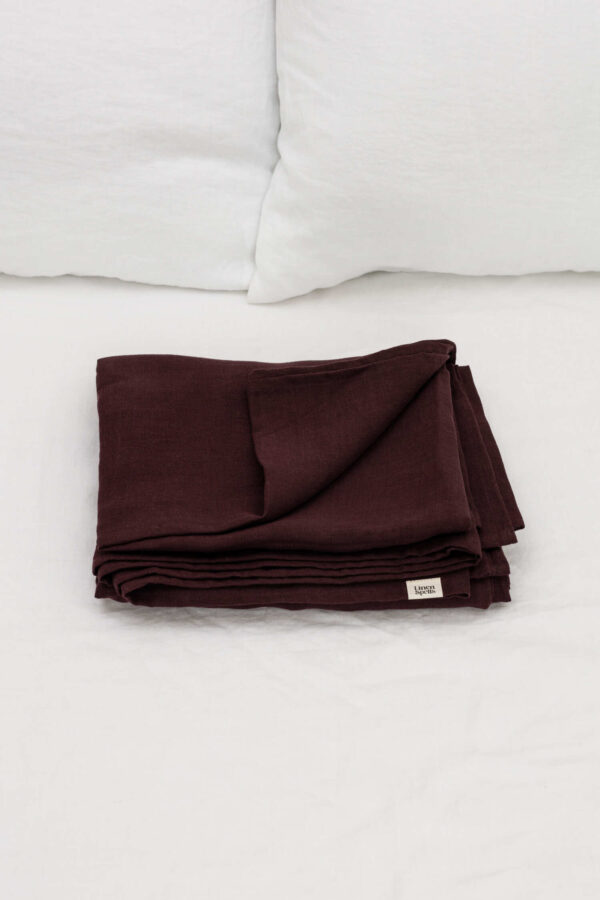 Deep Purple linen flat sheet