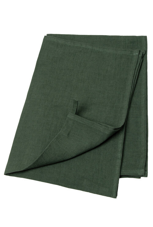 Forest Green linen kitchen towel set of 2