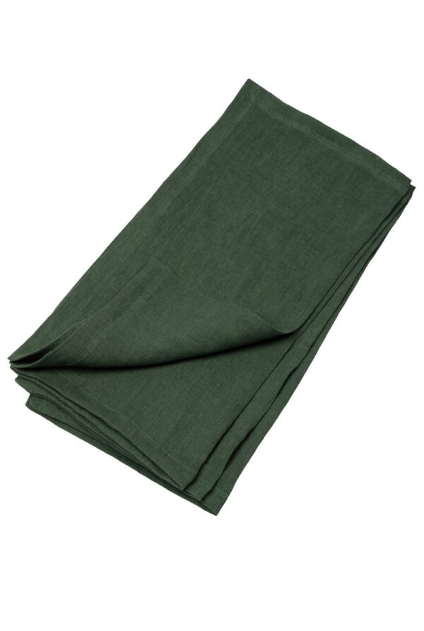 Forest Green linen napkin set of 4