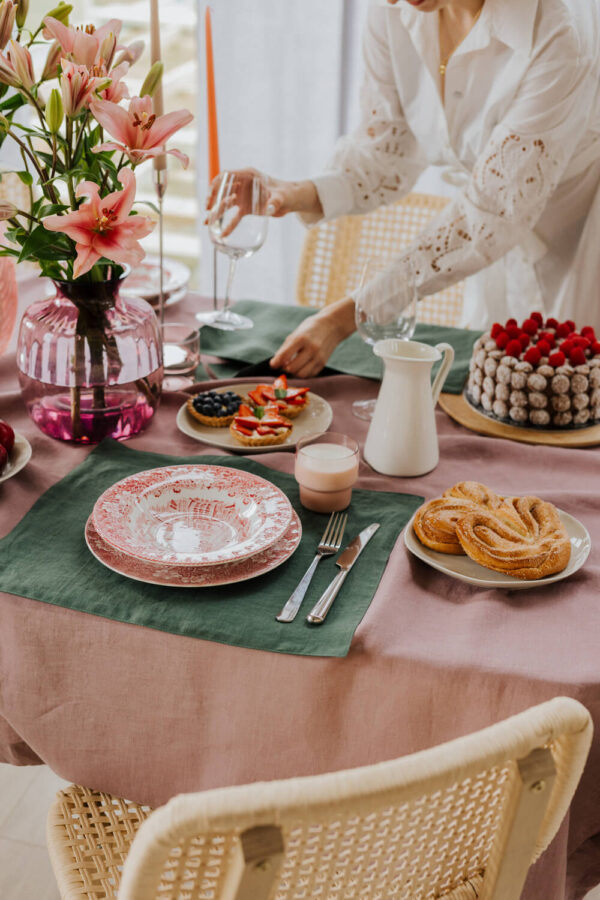 Forest Green linen placemat (2)