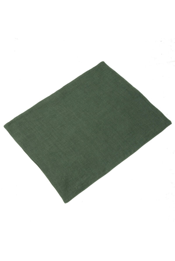 Forest Green linen placemat