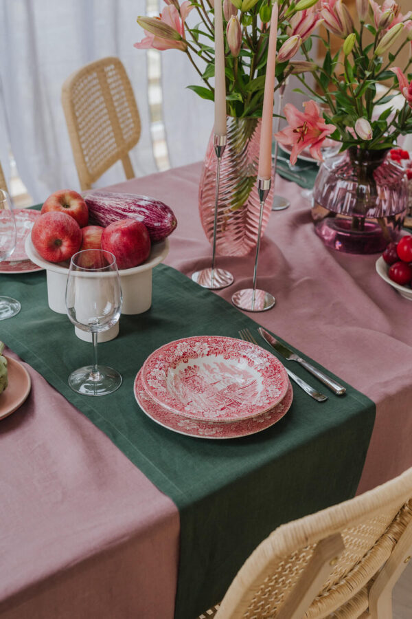 Forest Green linen table runner (4)