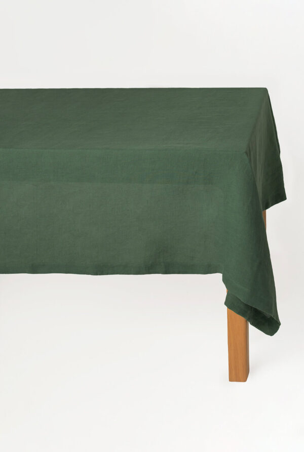 Forest Green linen tablecloth