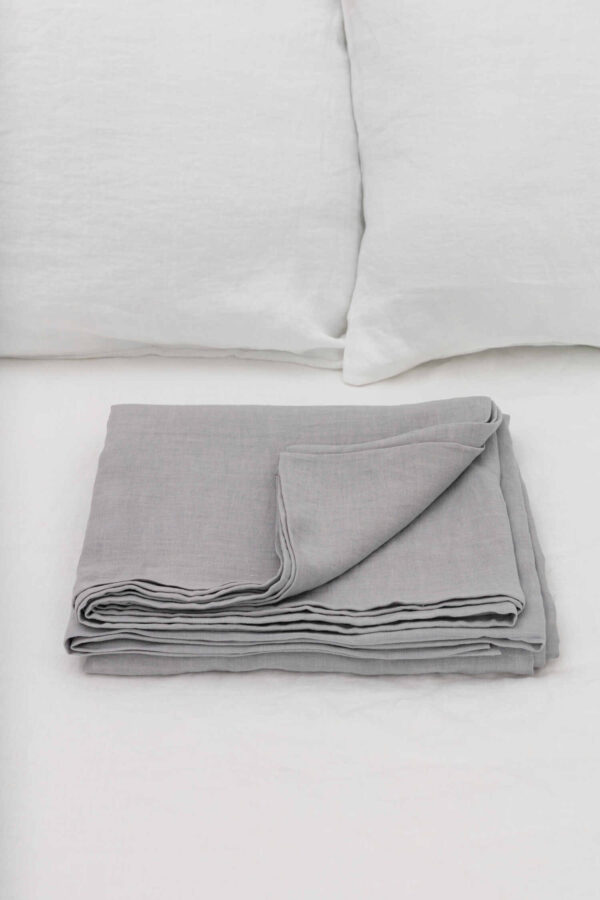 Light Grey linen flat sheet