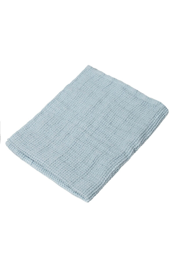 Linen waffle towel in Sky Blue (4)