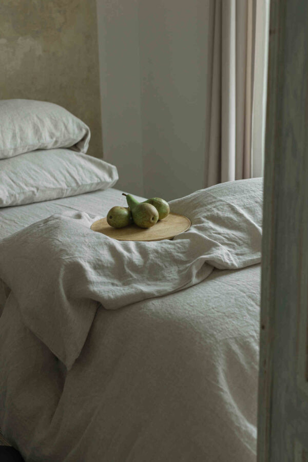 Natural Melange linen duvet cover set (2)