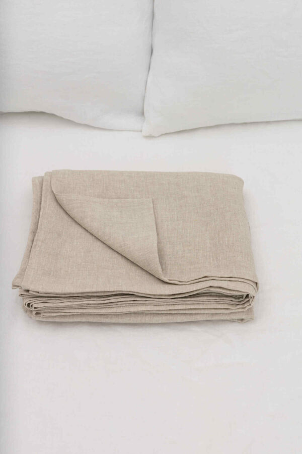 Natural Melange linen flat sheet