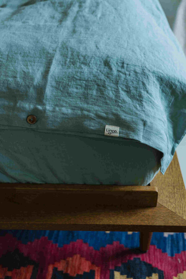 Ocean Mint linen flat sheet (2)