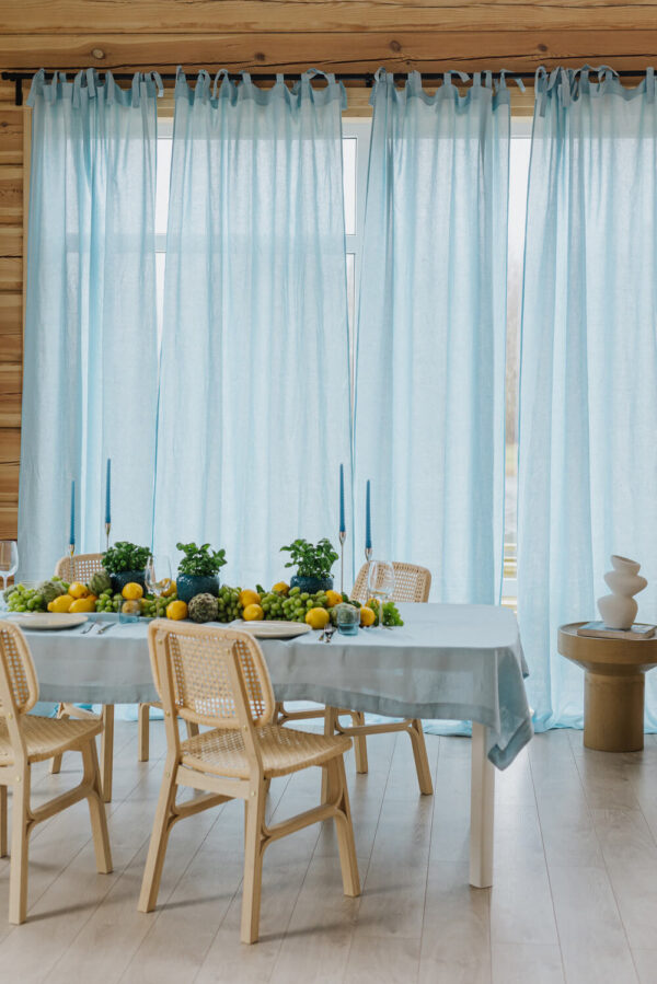 Sky Blue linen tablecloth (2)