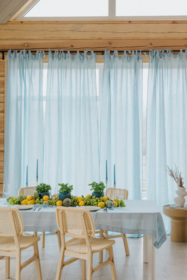 Sky Blue linen tablecloth (3)