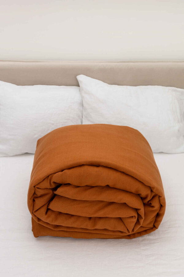 Cinnamon linen duvet cover