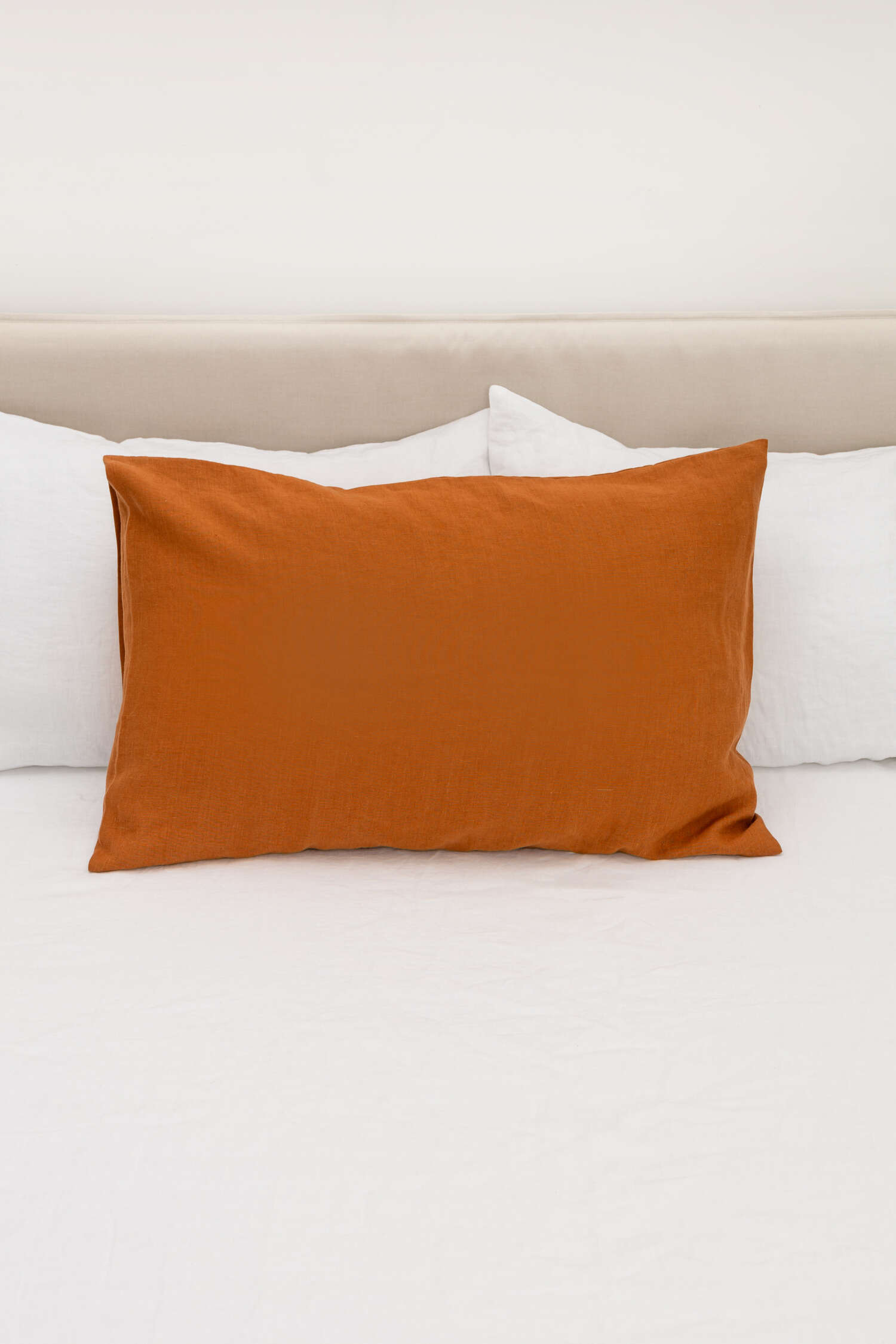 Cinnamon linen pillowcase