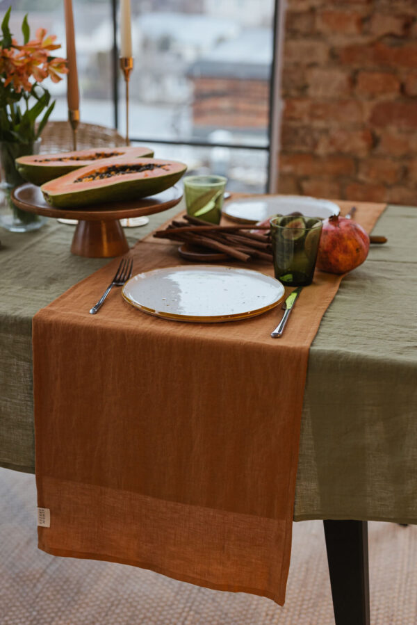 Cinnamon linen table runner (4)