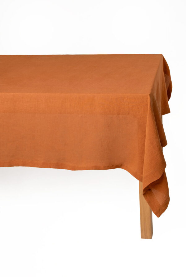 Cinnamon linen tablecloth