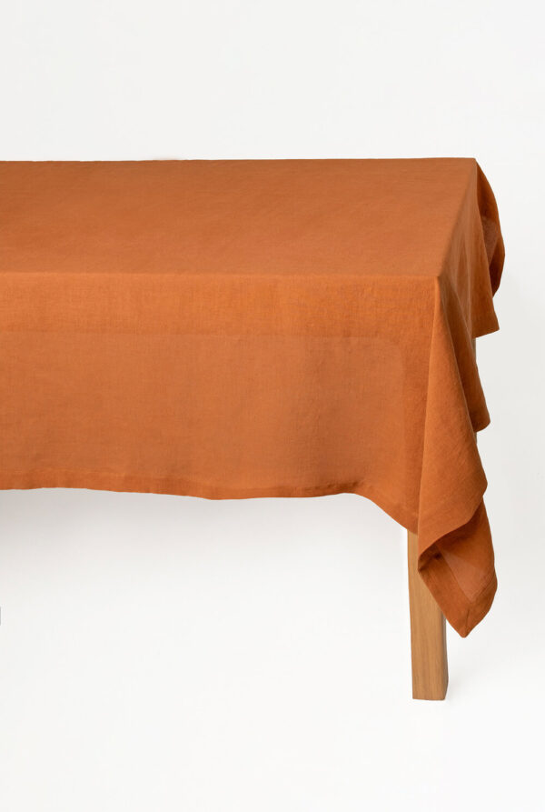 Cinnamon linen tablecloth