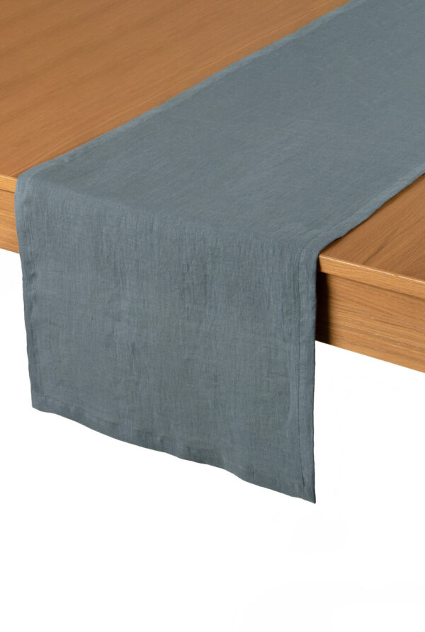 Dark Grey Linen Table Runner