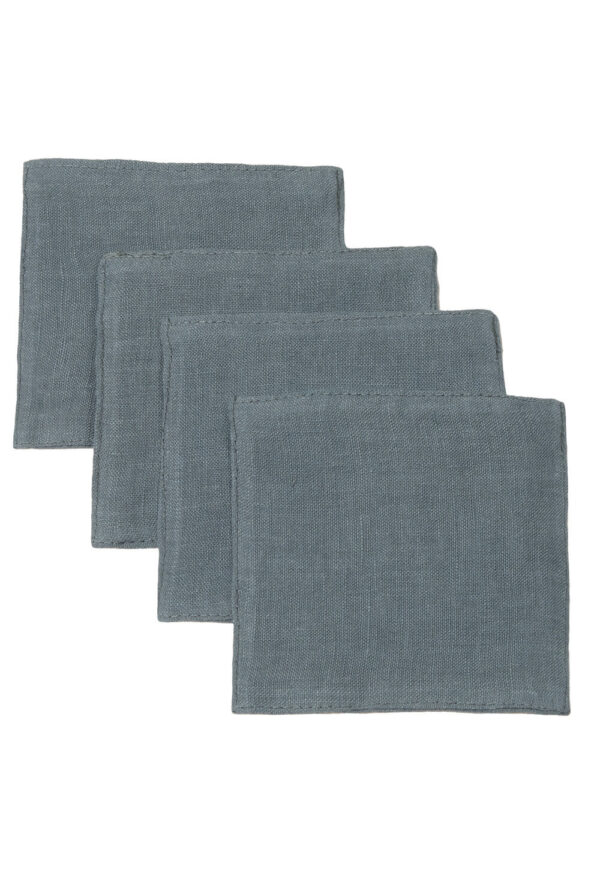 Dark Grey linen coaster set