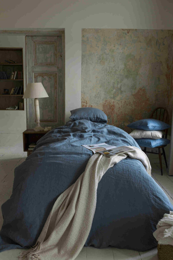 Dark Grey linen duvet cover (2)