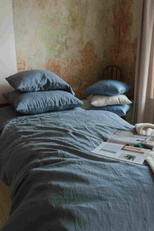 Dark Grey linen duvet cover (3)