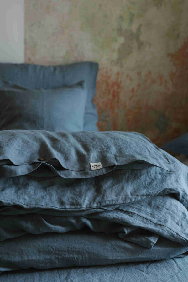 Dark Grey linen duvet cover (4)