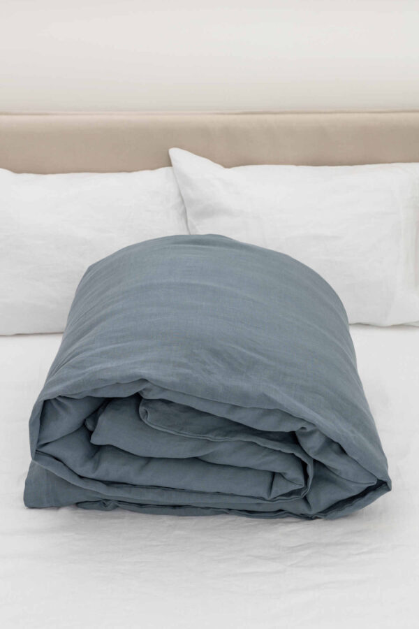 Dark Grey linen duvet cover