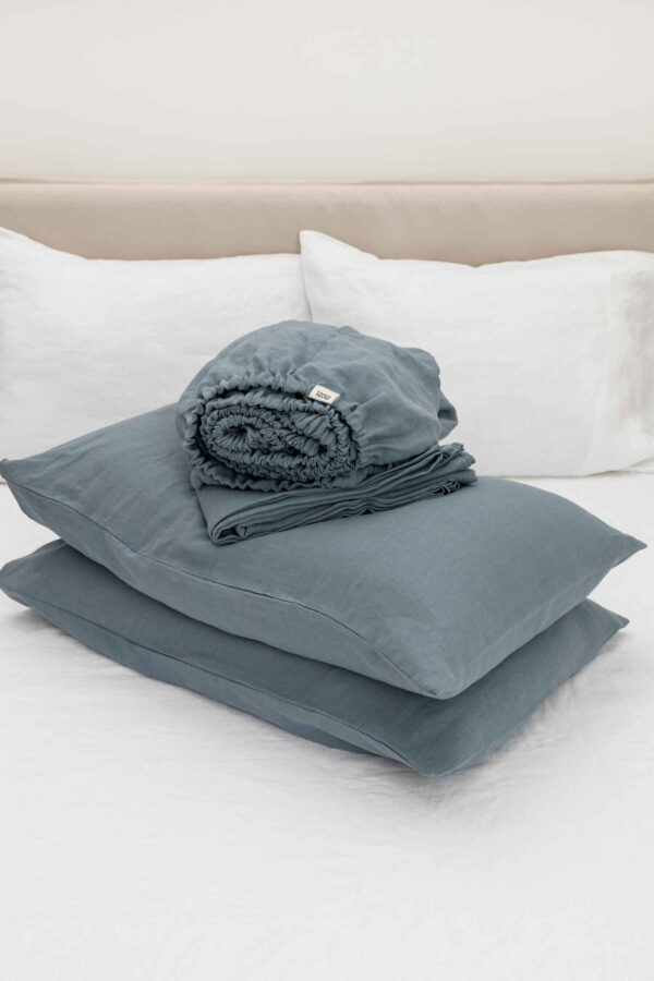 Dark Grey linen sheet set