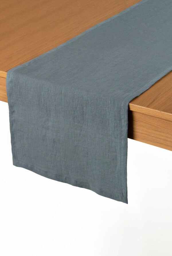 Dark Grey linen table runner