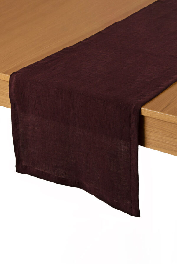 Deep Purple Linen Table Runner