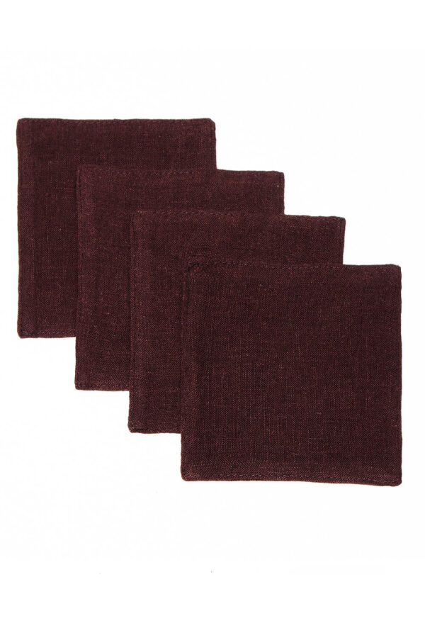 Deep Purple linen coaster set