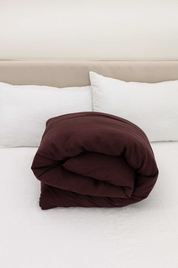 Deep Purple linen duvet cover