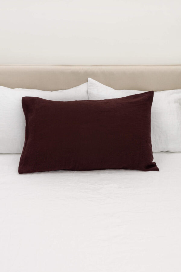 Deep Purple linen pillowcase