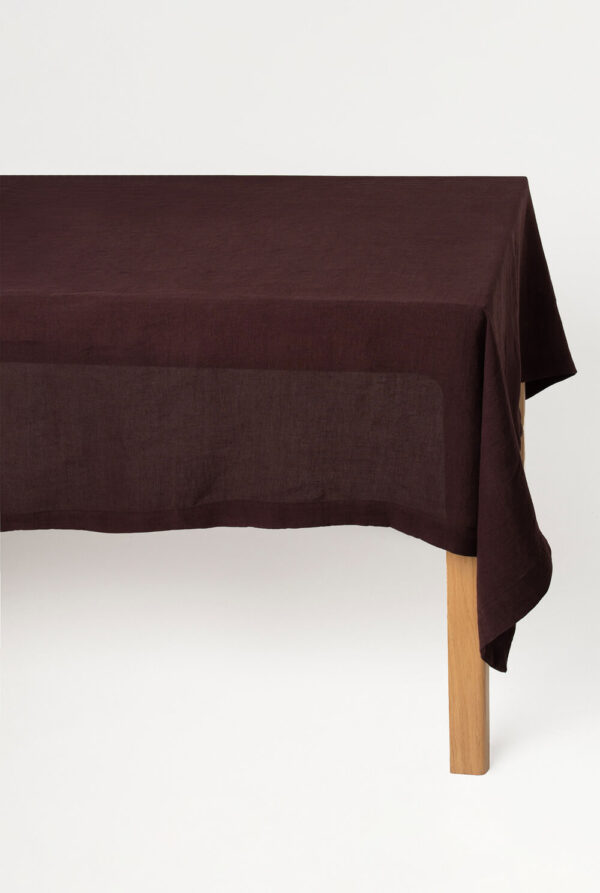 Deep Purple linen tablecloth