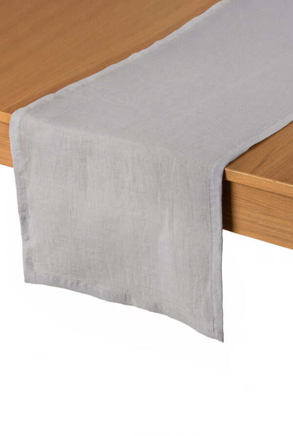 Light Grey Linen Table Runner