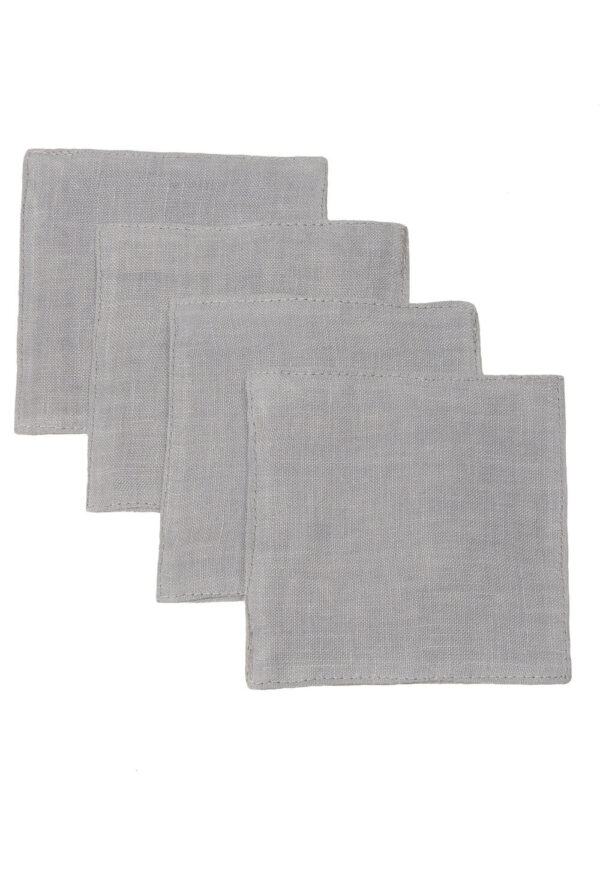 Light Grey linen coaster set