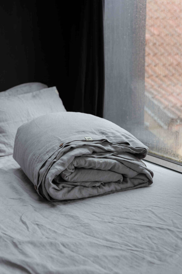 Light Grey linen duvet cover (3)