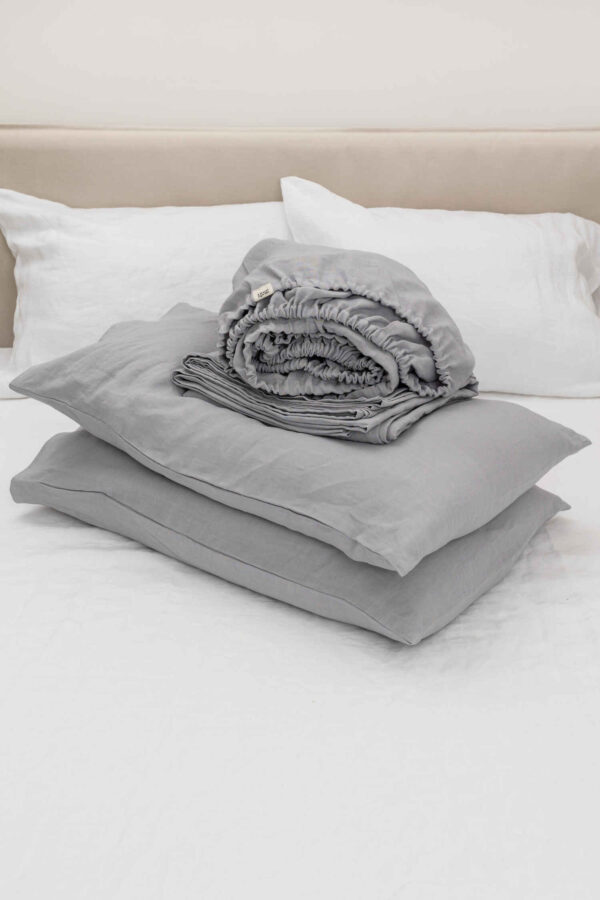 Light Grey linen sheet set