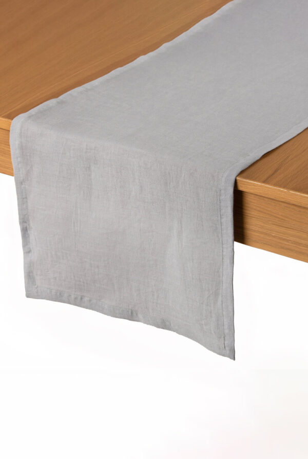 Light Grey linen table runner