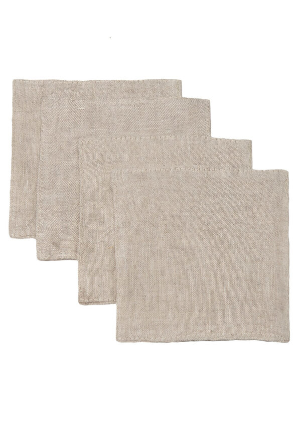 Natural Melange linen coaster set