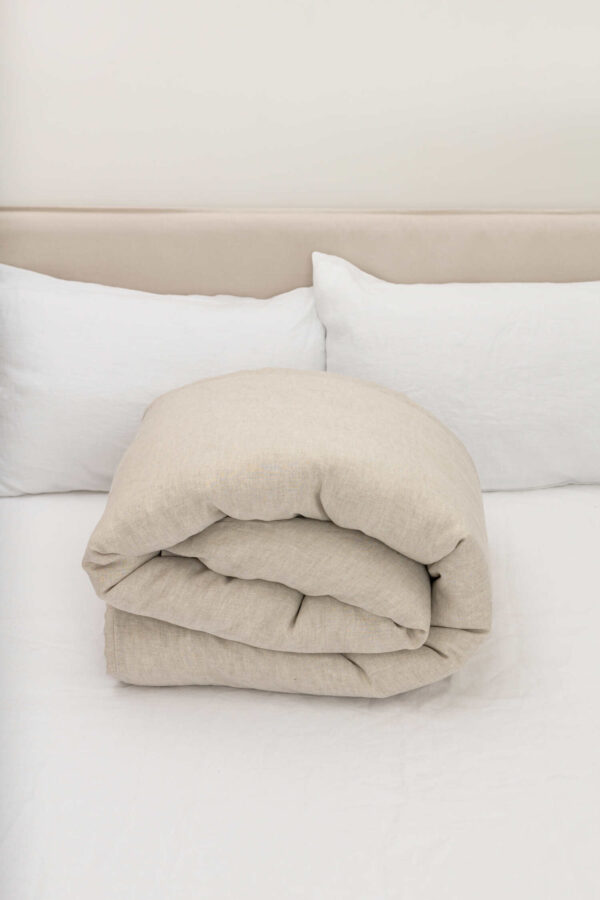 Natural Melange linen duvet cover