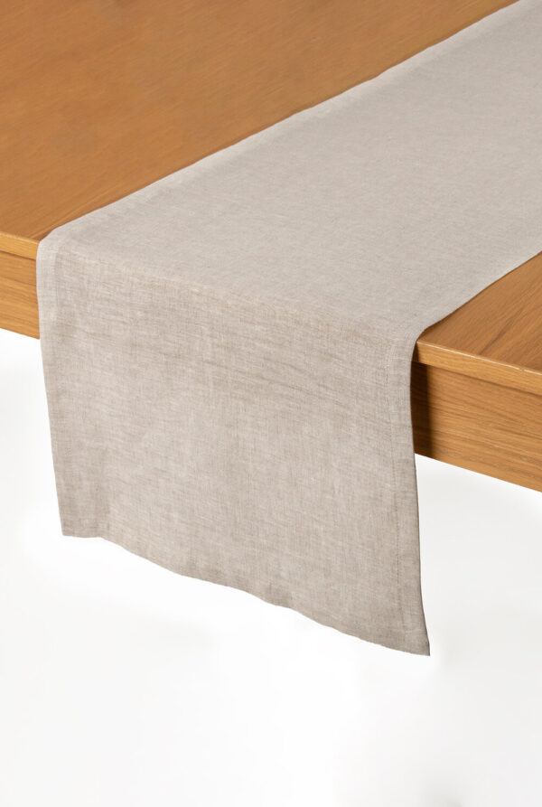 Natural Melange linen table runner