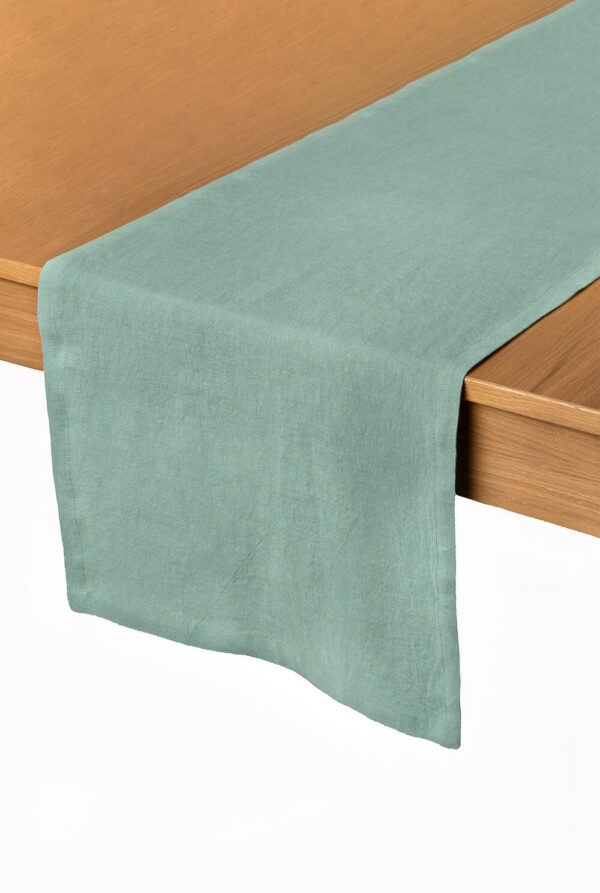 Ocean Mint Linen Table Runner