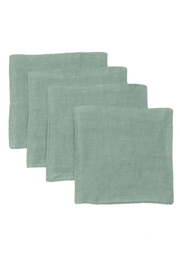 Ocean Mint linen coaster set