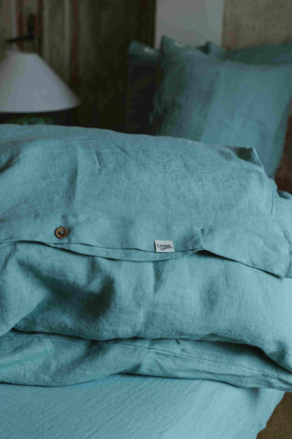 Ocean Mint linen duvet cover (3)