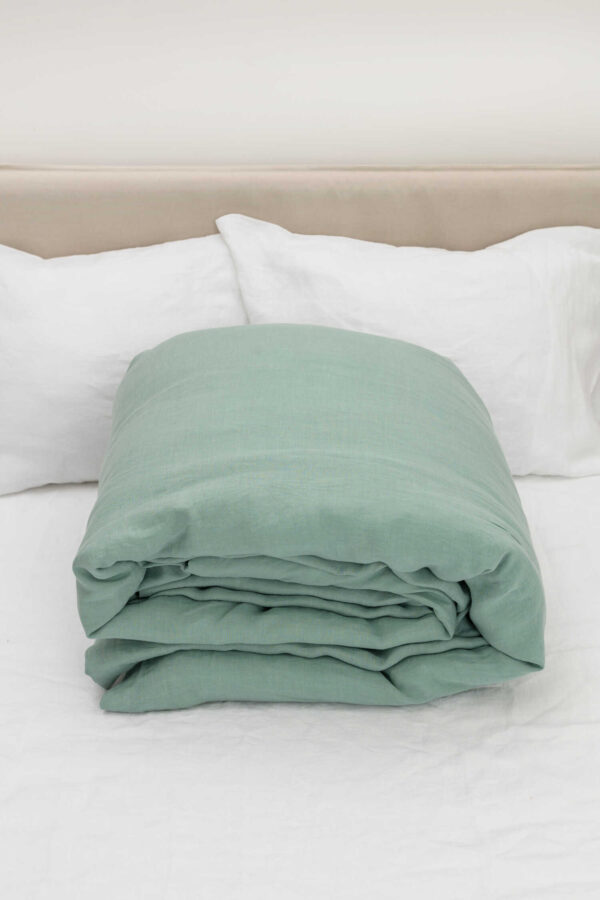 Ocean Mint linen duvet cover