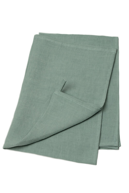 Ocean Mint linen kitchen towel set of 2