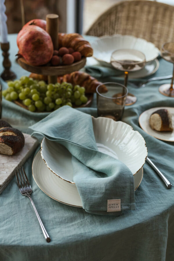 Ocean Mint linen napkin set of 4 (3)